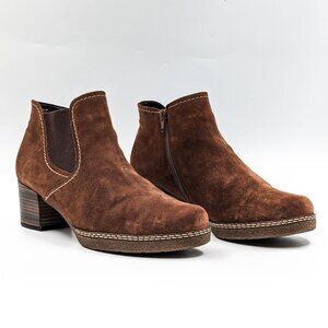 Gabor Women Lilia Brown Suede Slip-on Chelsea Western Boots size 6M